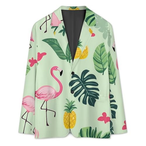 Flamingo Men's Blazer Printed Button Suit Jacket Slim Sport Coat Blazers3