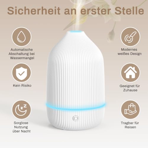 SZO Ultraschall Duftdiffusor 100ml Luftbefeuchter für Duftöle 7 LED-Farben – Bild 3