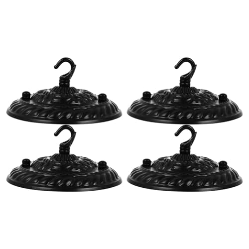 Uonlytech 4 Piezas candelabro retro placa de lámpara techo de sombra clara pantallas lamparas pantallas de lamparas placa de luz colgante de época dosel de araña decorativa acero Black