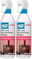 HG Ofenglasreiniger-Spray – Wirksamer Reiniger für Kamine, Öfen und Feuerstellen gegen Ruß, Teer und Fett – 500 ml (Packung mit 2)