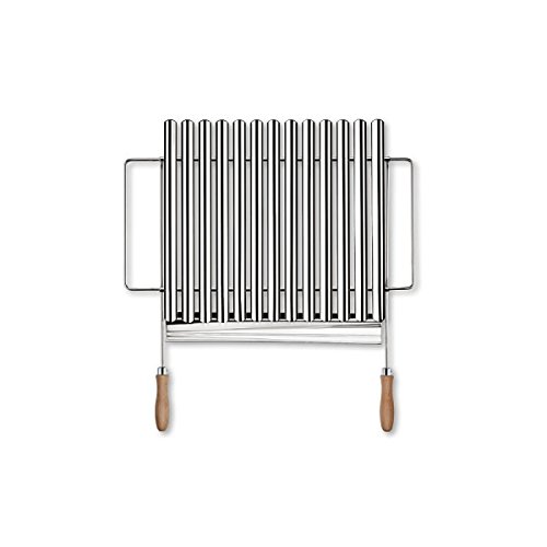 Bio ruszt do grillowania ze stali nierdzewnej, regulowana szerokość 50 – 70 x 42 cm, wykonany z europejskiej stali nierdzewnej, ekologiczny ruszt do grillowania,