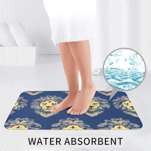 Tapis de salle de bain lion antidérapant rectangulaire ovale contour WC 3 pces