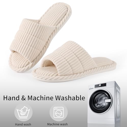 Image of shevalues Summer House Slippers for Women Men Breathable Waffle Indoor Slippers Slip-on Open Toe Home Shoes