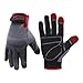 Handlandy Mens Work Gloves, Improved Dexterity Breathable Utility Gloves, Stretchable Flex Grip, Touch Screen, Padded Knuckles and Palm Extra Large