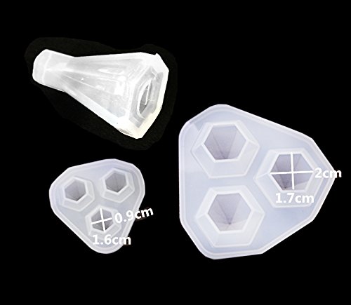 Moule silicone résine Yalulu 3 pyramides pour création de bijoux DIY