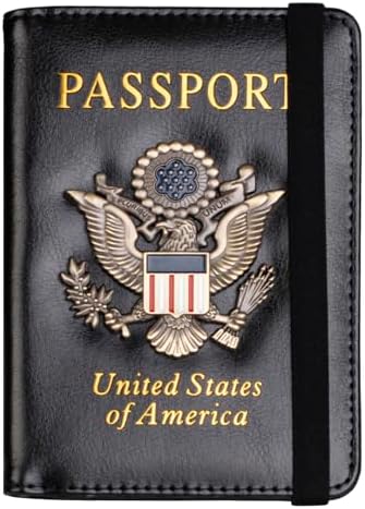 TOURSUIT RFID Blocking Passport Holder for Women Men, Leather Pas...