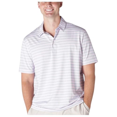 Simply Southern Polo de hombre a rayas con protección UPF miniatura 1