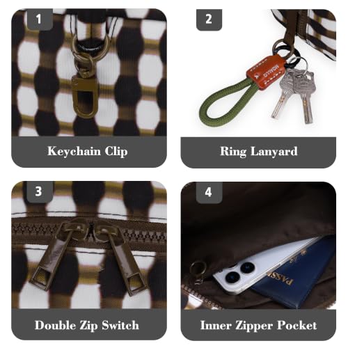 LANALULU Nylon Bowler Bag for Women Slouchy Lightweight crescent bag Casual East-West Shoulder Handbag hobo bag for Travel Work Shopping Coffee White — view 6