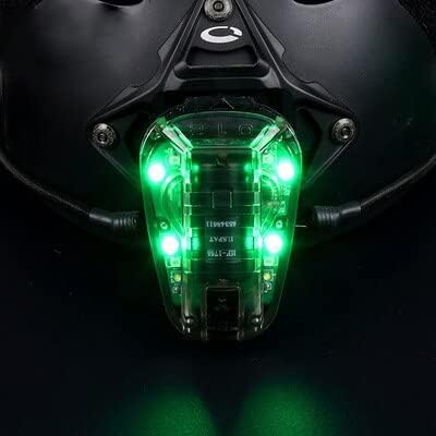 Jump Rated IR + Visible LED IP67 Strobe Light for Tactical Helmets (Black + Green LED)