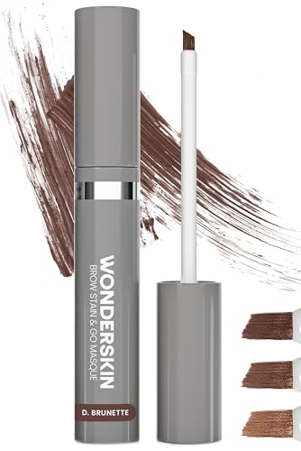 Wonderskin Wonder Blading Brow Stain & Go Masque - Long Lasting Eye Brow Tint, Transfer Proof and Smudge Proof Eyebrow Tint Stain (Dark Brunette)
