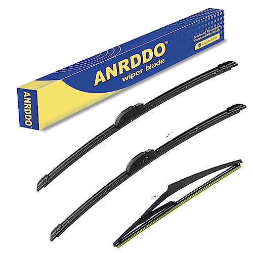 Image of 3 wipers Replacement For 2014-2020 2021 2022 2023 Nissan Rogue 2013-2019 2020 2021 Nissan Pathfinder Windshield Wiper Blades Replacememt Original Equipment - 26 inch+17 inch+12 inch (Set of 3) U /J HOOK