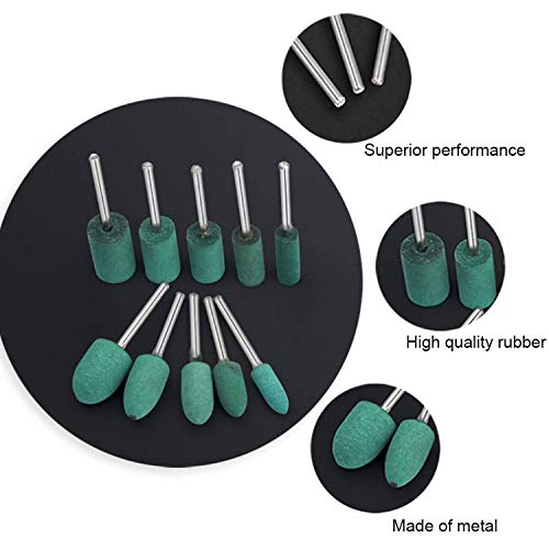 20 Piezas Puntas Pulidoras de Goma para Taladro y Herramienta Rotativa miniatura 7