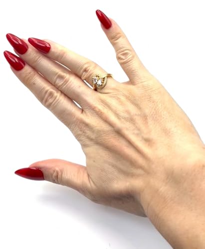 Unique Double Pear Shape Halo Engagement Anniversary Ring, 18k Yellow Gold Filled Plated4