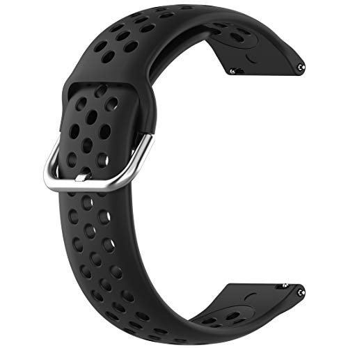 AWADUO - Correa de silicona de repuesto para reloj Samsung Galaxy Watch 3 de 45 mm/Galaxy Watch de 46 mm, suave y duradera (silicona negro)