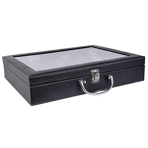 PANKATI® Faux Leather Watch Storage Organizer Box 18watches with Handle (Black) (B08XD9SJ25) Amazon Price History, Amazon Price Tracker
