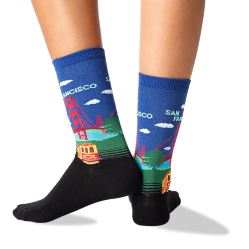 Hot Sox Women's Fun USA Travel & Cities Crew Socks-1 Pair Pack-Cool & Artistic Gifts3