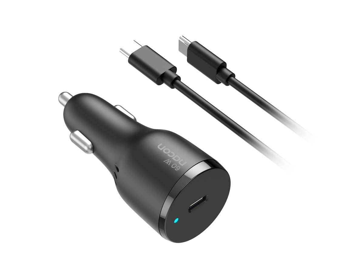 NACON Chargeur Voiture Rapide 60W + Cable 1.5 m pour Nintendo Switch, Adaptateur Allume Cigare Power Delivery USB-C Compatible Switch 2, Lite, Smartphone, Tablette et PC Portable - SWITCHNEWCARLIGHT60