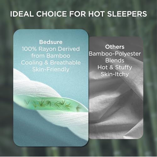 Bedsure Cooling Pillow Cases Standard Size, Rayon Derived from Bamboo Standard Pillowcases Set of 2, Breathable & Silky Soft Bedding Pillow Covers with Envelope Closure, Silver Grey, 20x26 Inches