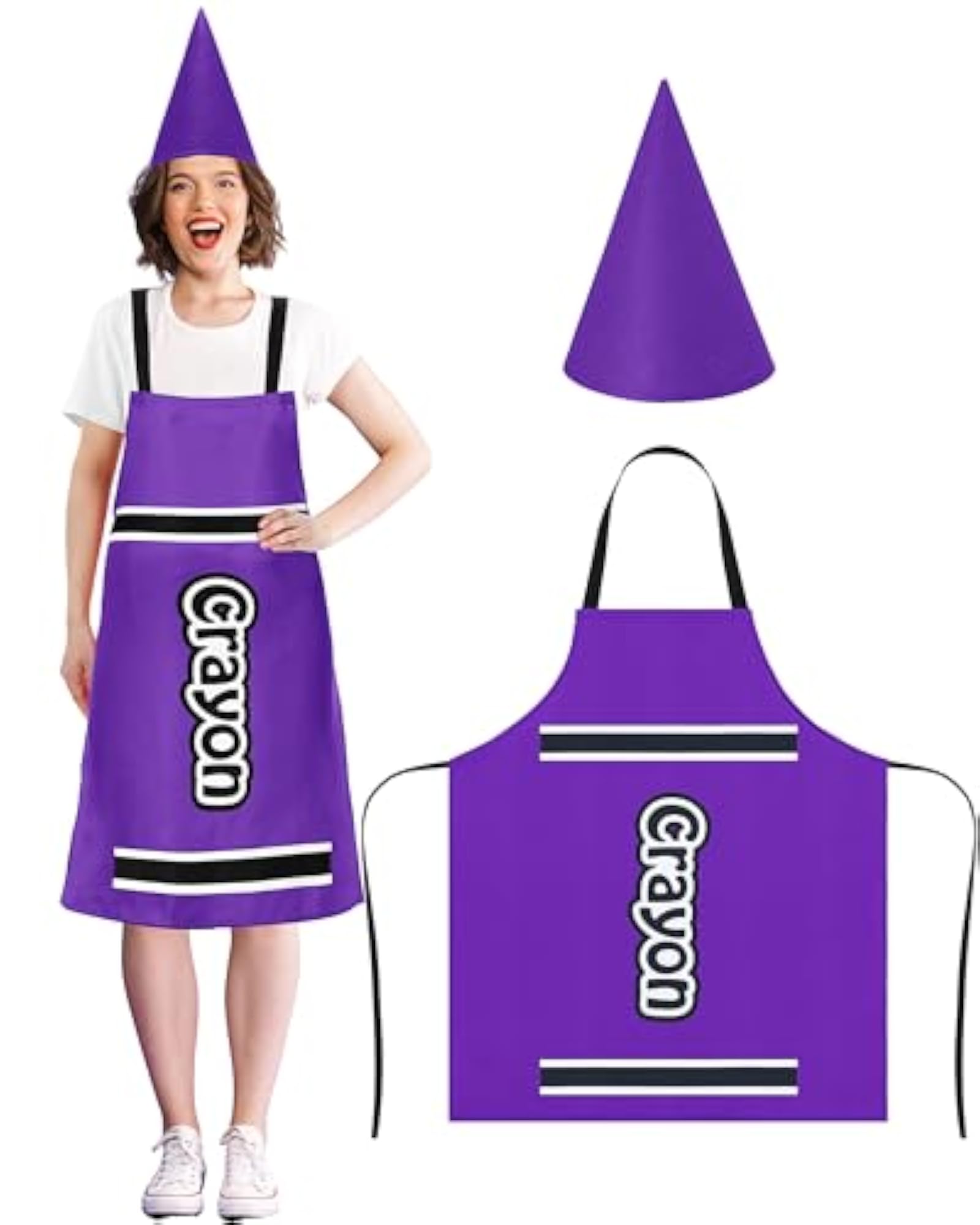 Crayon Costume Apron and Funny Gnome Cone Hats