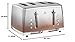 Russell Hobbs 4 Slice Eclipse Toaster with faster toasting technology (Independent slots, Lift & look, 6 Browning levels, Frozen/Cancel/Reheat with indicator lights, 850W, Copper Sunset) 25143