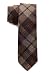 Mens Necktie Plaid Cashmere Wool Slim Tie 2.6 inch Brown
