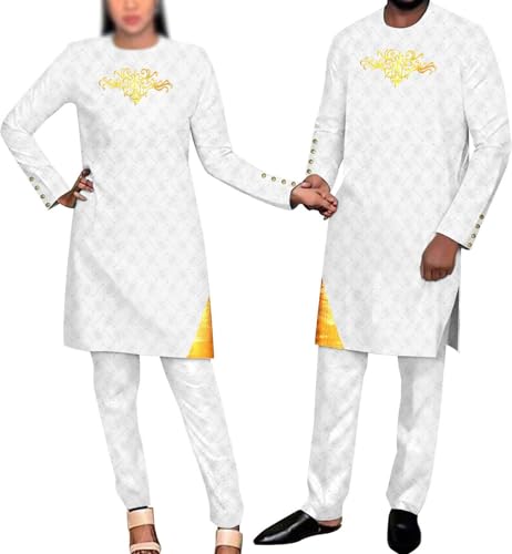 Vêtements traditionnels de fête couple costume imprimé africain contre les looks banals