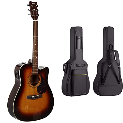 Yamaha – FX370CTBS – Guitare Electro-Acoustique à Pan Coupé – Tobacco Brun Sunburst & CAHAYA Housse de Guitare en Nylon Oxford Etui pour Guitare Etanche avec Poches Externes Housse - Les Beatles, Paul McCartney, John Lennon, RIngo Starr, George Harrison Yamaha - FX370CTBS - Guitare Electro-Acoustique à Pan Coupé - Tobacco Brun Sunburst & CAHAYA Housse de Guitare en Nylon Oxford Etui pour Guitare Etanche avec Poches Externes Housse