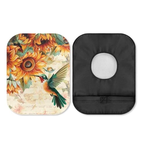 Uorisanigo Colostomy Bags Supplies Washable Ostomy Bag Covers Sunflower Hummingbird Odor Reducing Lightweight Ostomy Pouch Protective Bags Cover Care Protector