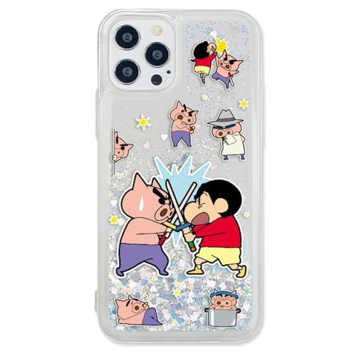 iPhone16 Pro 用 ケース クレヨンしんちゃん ぶりぶりざえもん TPU 透明 薄型 グリッター ケース 【日本国内発送】 Crayon Shinchan Big Sitcker Glitter S1 Case スマホケース スマホカバー アイフ