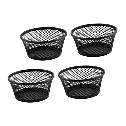 SEWACC 4Pcs Stackable Mesh Paperclip Holders Desk Containers for Organizing Sundries Lightweight Office Accessories for Clips Thumbtacks and Items