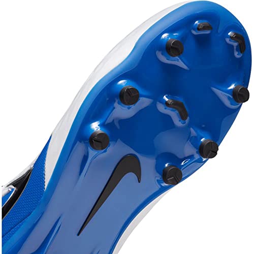 Nike Unisex Kids' Jr. Legend 8 Academy FG/MG Football Boots, White/Black-Hyper Royal-Metallic Silver, UK 10 - Image 8
