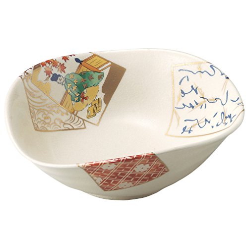 山下工芸 百人一首仁清風三方鉢 15.2×15.2×5.2cm 14010130