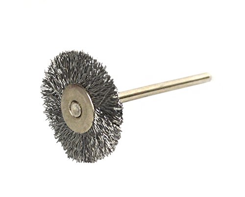6 Pack of Steel Mounted Crimped Wire Wheel Brushes 3/32" Hole Jewelry Cleaning Metal Polishing Rotary Tool