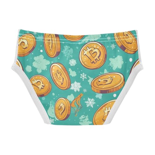 KLL Flying Bitcoins and Snowflakes Boys Toddler Cotton Nighttime Underwear Cute Children Panties2