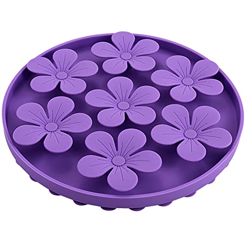Doweiss Slow Feeder,Cat Help Slow Down Eating Speed Cut Flower Silicone Rubber Cute Slow Feeder for Puppy/Cat/Dog