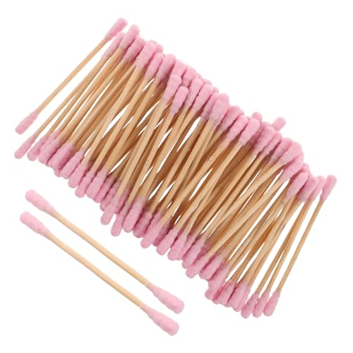 OSALADI Hisopos de Algodón Rosa Espiral de Doble Punta 76 CM 1000 Unidades Aplicadores Desmaquillantes y Limpiadores de Maquillaje para Ojos y Oídos Uso Cosmético y Cuidado Personal