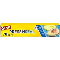 Glad Press'N Seal Plastic Wrap for Food, Griptex Technology, 70 Square Foot Roll (Pack of 1)