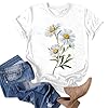 Women's t-Shirts Sunflower Shirts Vintage Flower Graphic Tees Shirts Inspirational Tees Casual Shirt Tops Womans Tops (White, XXXL) #3