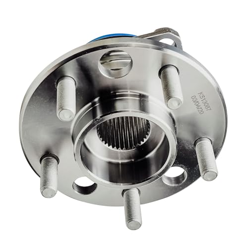 Image of Detroit Axle - 2 Front Wheel Bearing Hubs Assembly for Buick Lesabre 1991-1999, Cadillac DeVille 1992-1996, Oldsmobile 88 1992-1999, Pontiac Bonneville 1992-1999, 5 Lugs Wheel Bearing Hubs W /ABS