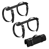 M METERXITY 2-Pack Outdoor Picnic Blanket Carry Strap, 22.8' Portable PU Leather Handle Belt Carrier for Camping/Picnics/Travel, Motorcycle Bedrolls Carrier [Black]