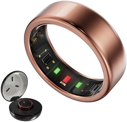 Titanium Smart Ring for Women & Men – Ultra-Light (2.7–3.2g), 4–6 Days Battery, 500mAh Case for 3 Recharges, Health & Fitness Tracker (Rose Gold 9)