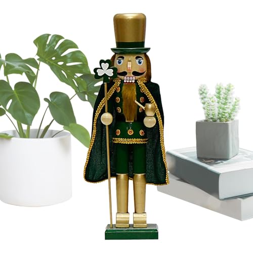 Opilroyn Figuras de Cascanueces de Madera para Navidad - Cascanueces Soldado Decoraciones de Navidad, de Soldado Cascanueces de 15 Pulgadas, Figuras Tradicionales de Cascanueces de Madera, Rey