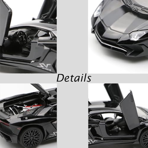 Modelo de carro coleccionable Aventador negro 1:32 miniatura 4