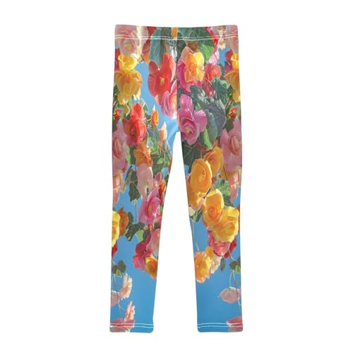 Toddler Girls Leggings Printed Yoga Pants Leggings Flower in Blue Sky for Kids2
