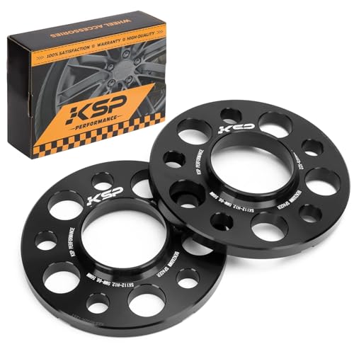 KSP 5x112 to 5x112 Wheel Spacers for Mercedes-Benz, 12mm Hubcentric Wheel Spacer for W204 W208 W209 W216 C300 C350 C63 AMG, Forged 5 Lug Tuning Spacer with 66.56mm Hub Bore, 6061T6 Aluminum Black 2PC