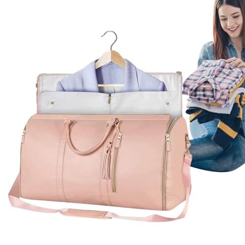 Saco de roupa de mão,Bolsa esportiva dobrável com bolsa para sapatos - Bolsa de viagem, bolsa de ginástica de couro PU, bolsa de treino para homens e mulheres