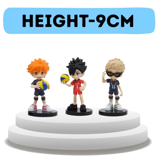 Image of Blue Aura Haikyuu Action Figure Set of 3 Height-9cm Anime Figures | Haikyuu Long Leg Set B Orange Hair Guy
