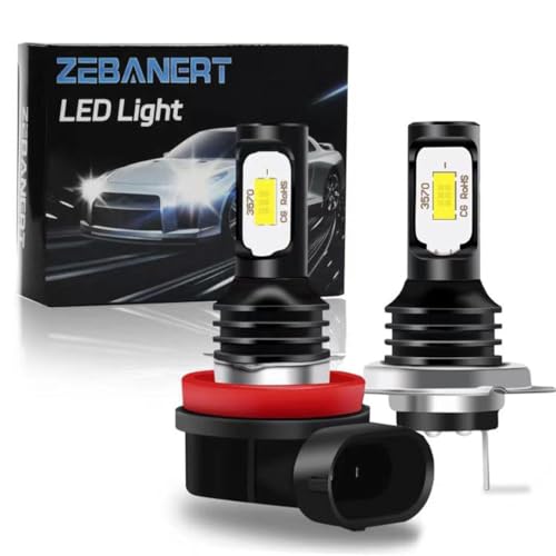 ZEBANERT Fit For 2006-2007 2011-2020 Suzuki GSXR 600 750 Fog lamps Bulbs, H7 H11 High Beam and Low Beam Bulbs Combo, 8000LM 6500K Bright White, Plug and Play, 2-Pack