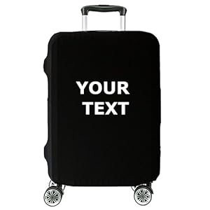 Zeer elastische reiskoffer afdekking beschermende afdekking kofferhoes kofferhoes zwart met patroon L groot 27″-30″ [083]