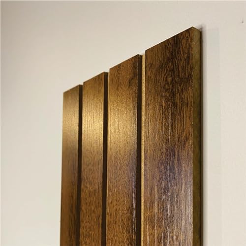 Painel de Madeira Ripado Revestimento Placa Decorativo Parede MDF 53x15cm 10 Unidades (Embuia)